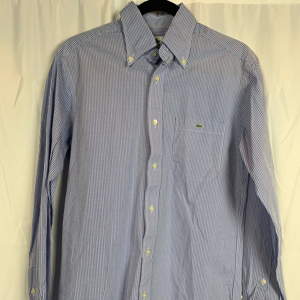 Lacoste Button-Up - Size 38 - Blue/White - EUC